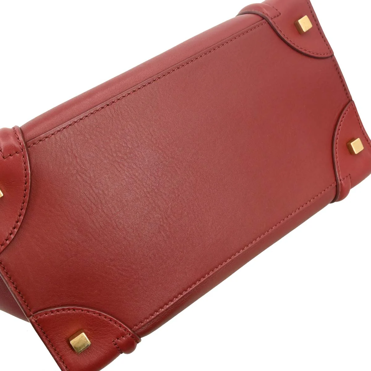 Celine Bordeaux Leather Mini Luggage Tote Bag - Image 4