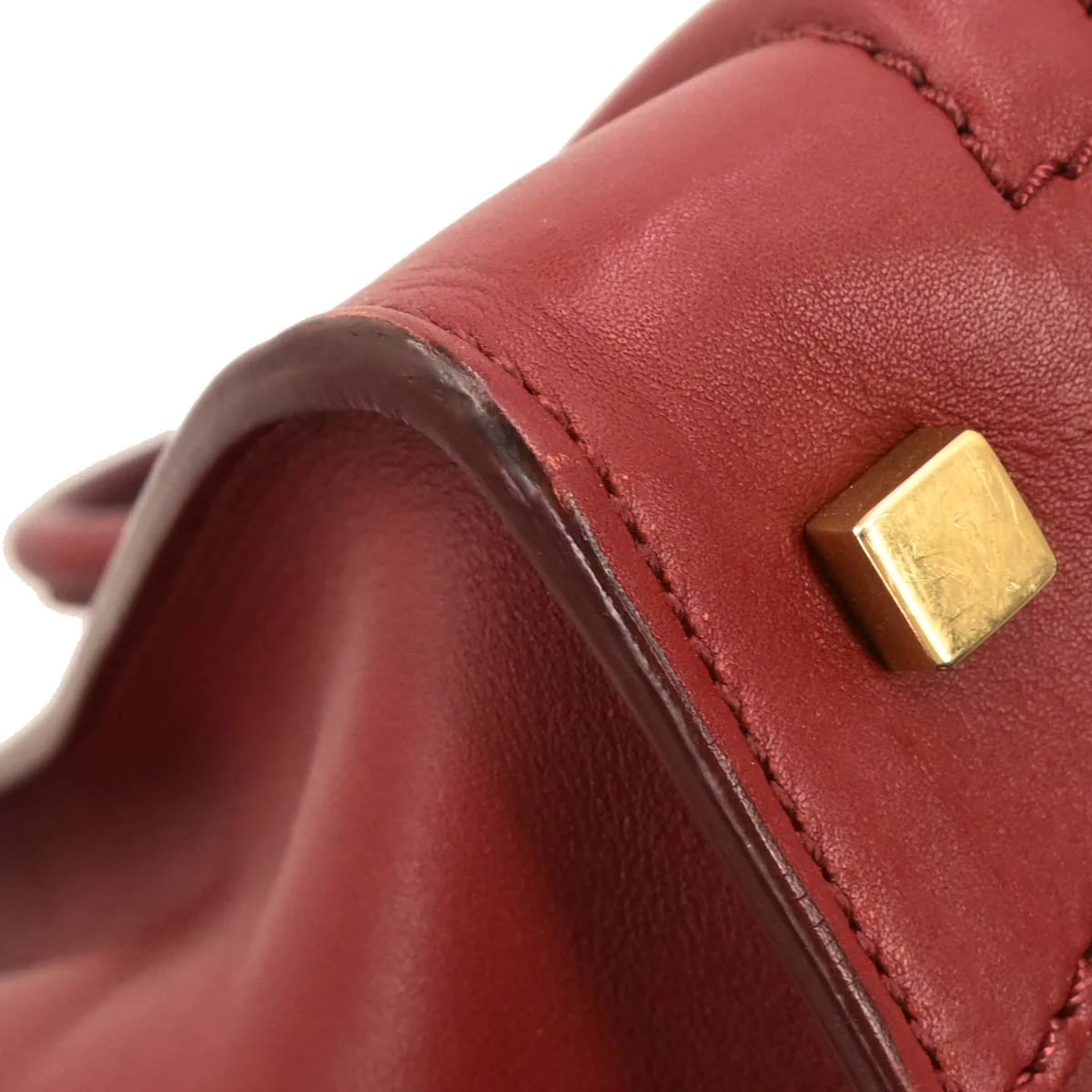 Celine Bordeaux Leather Mini Luggage Tote Bag - Image 5
