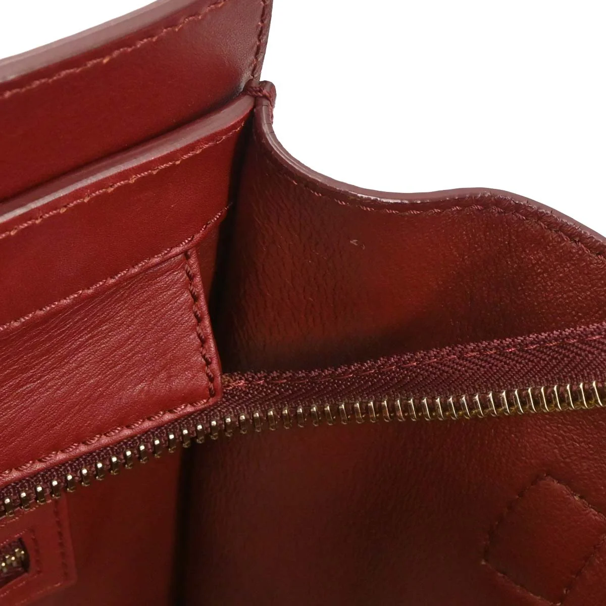 Celine Bordeaux Leather Mini Luggage Tote Bag - Image 6
