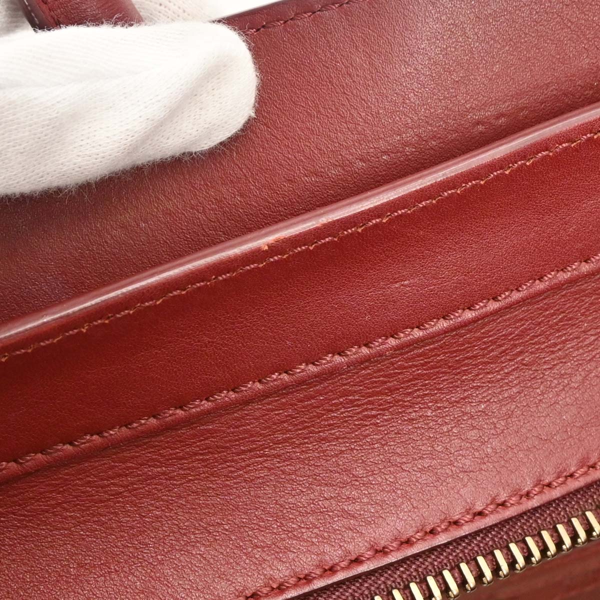 Celine Bordeaux Leather Mini Luggage Tote Bag - Image 7