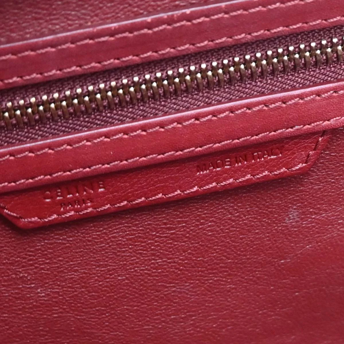Celine Bordeaux Leather Mini Luggage Tote Bag - Image 9