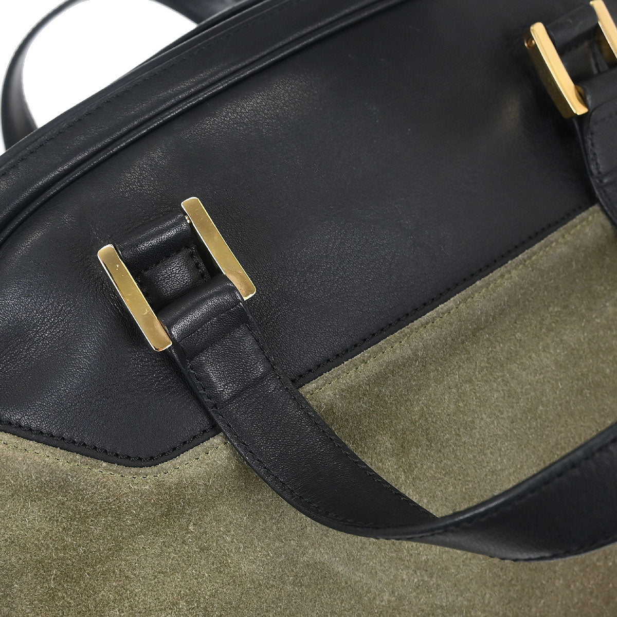 Loewe Gray Black Suede Lambskin Handbag - Image 5