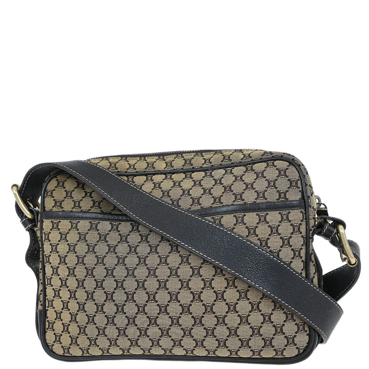Celine * Beige Canvas Macadam Shoulder Bag - Image 2