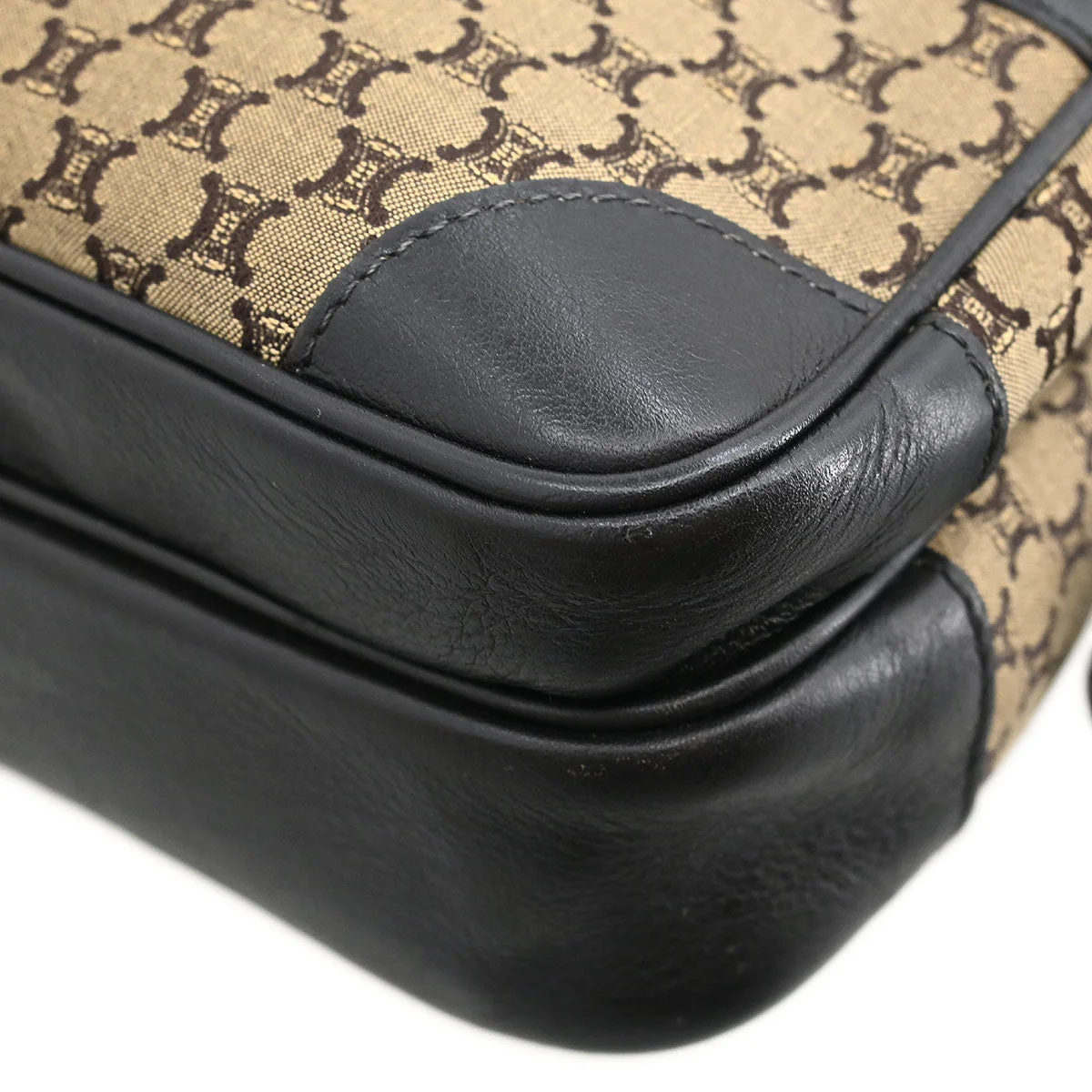Celine * Beige Canvas Macadam Shoulder Bag - Image 3