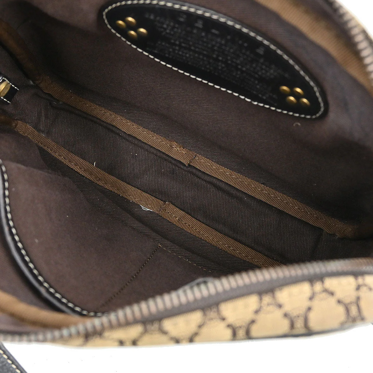 Celine * Beige Canvas Macadam Shoulder Bag - Image 7