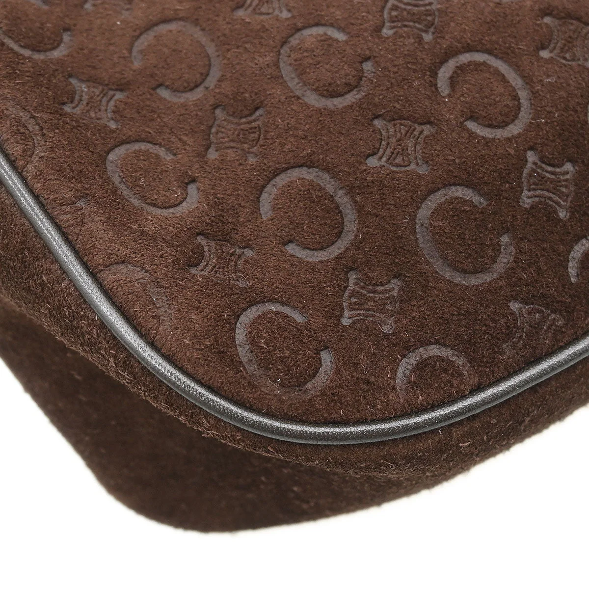 Celine Brown Suede Macadam Handbag - Image 4