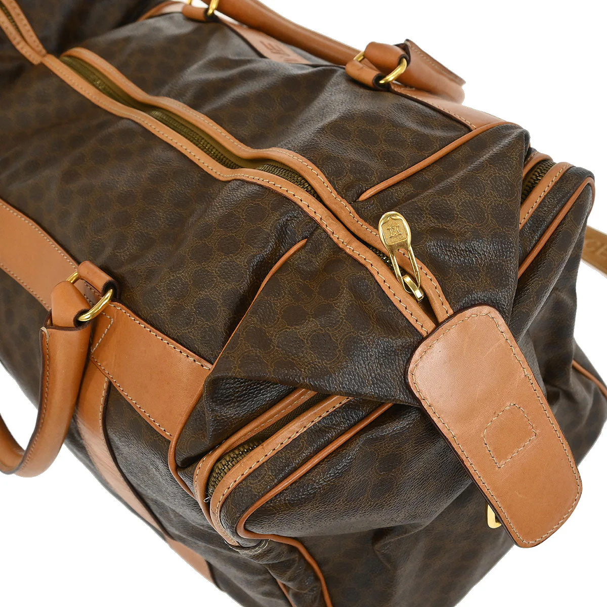 Celine Brown PVC Macadam Duffle Handbag - Image 7