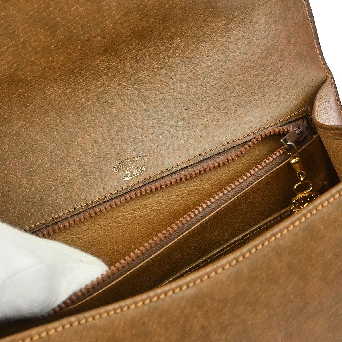 Gucci Brown Leather Handbag - Image 10
