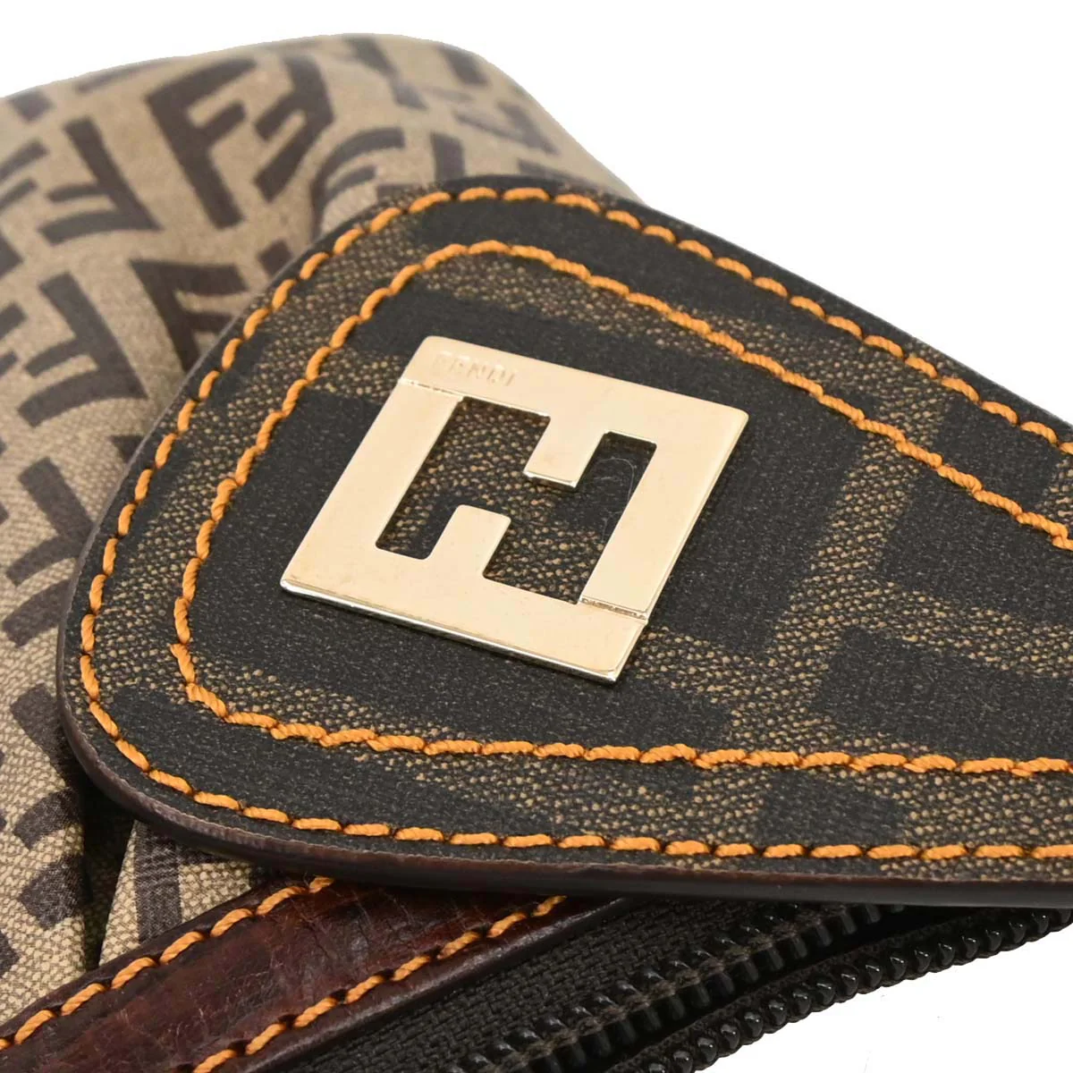 Fendi Beige PVC Zucchino Handbag - Image 5