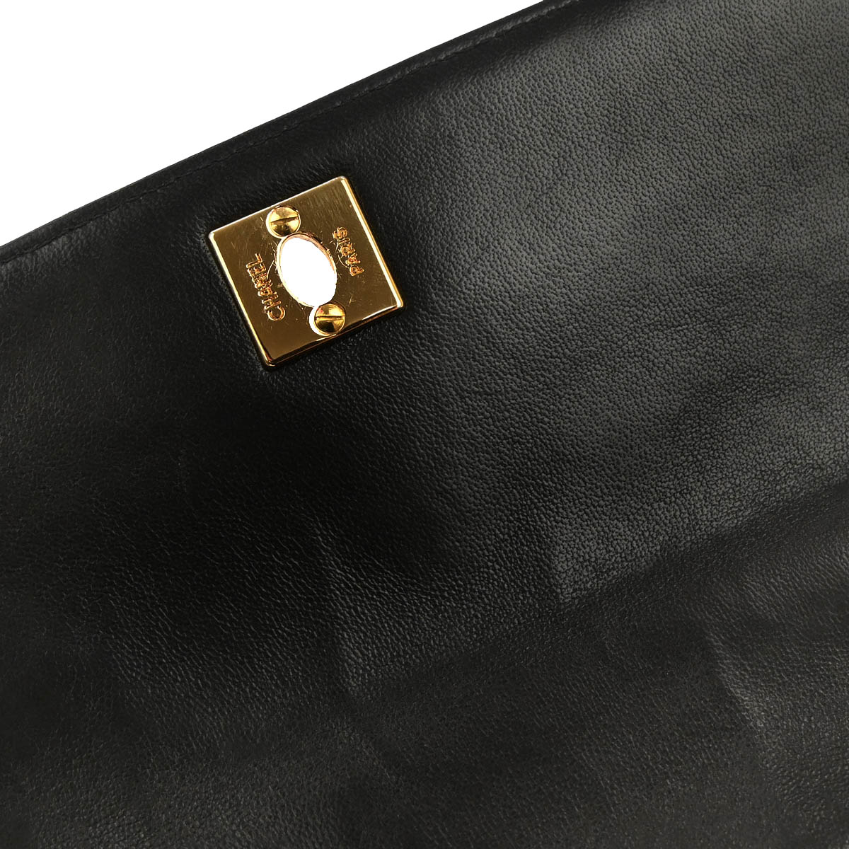 Chanel 1991-1994 Black Lambskin Top Handle Handbag - Image 6