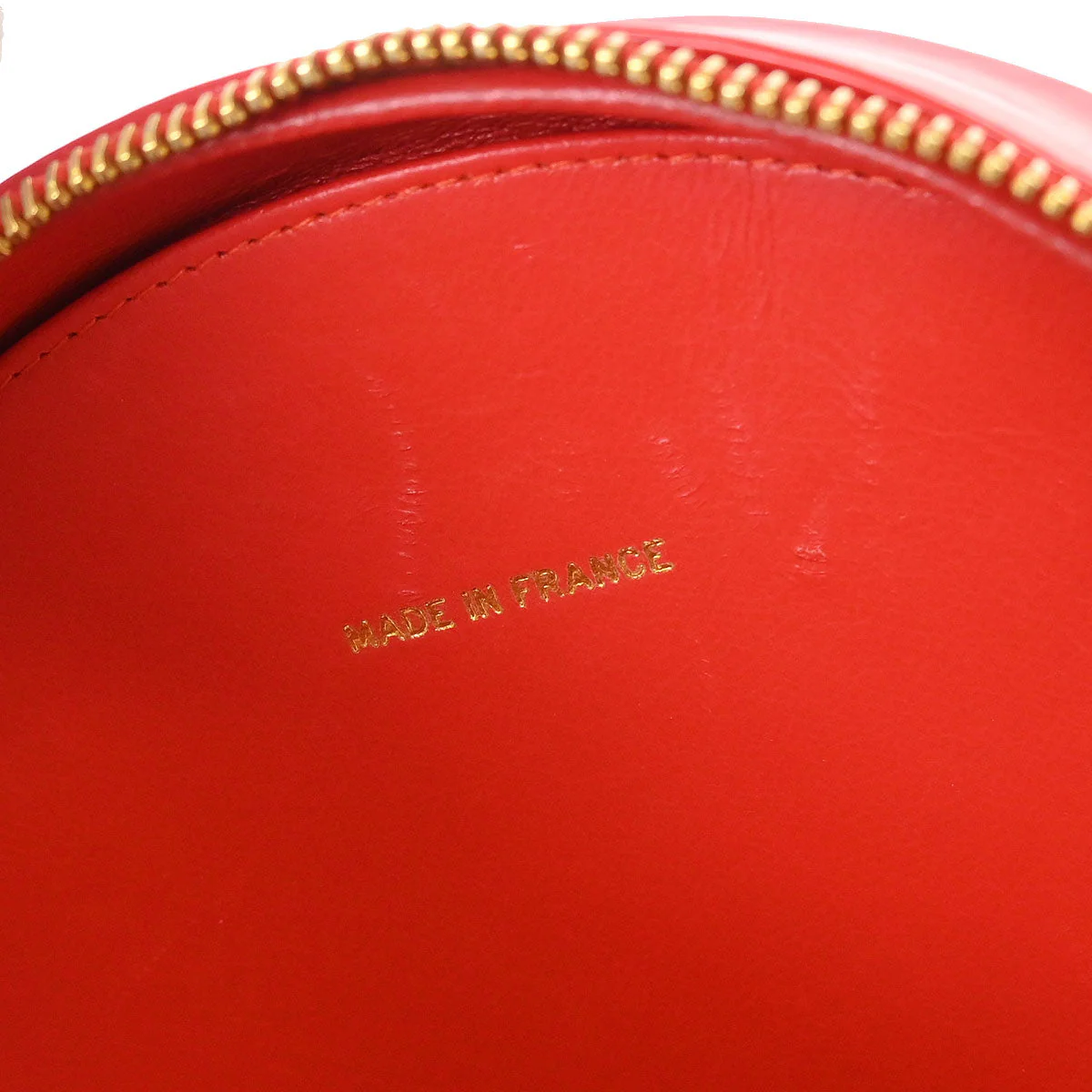 Chanel 1994-1996 Red Patent Round Vanity Handbag - Image 10