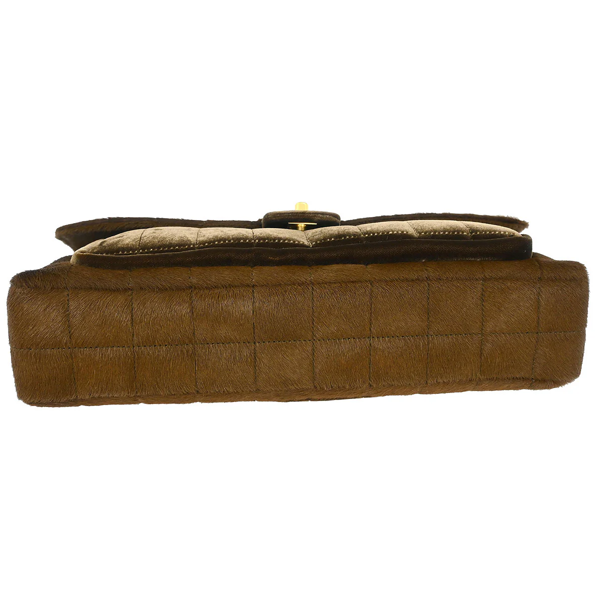Chanel * 2000-2002 Brown Pony Hair Choco Bar Single Flap Shoulder Bag - Image 3