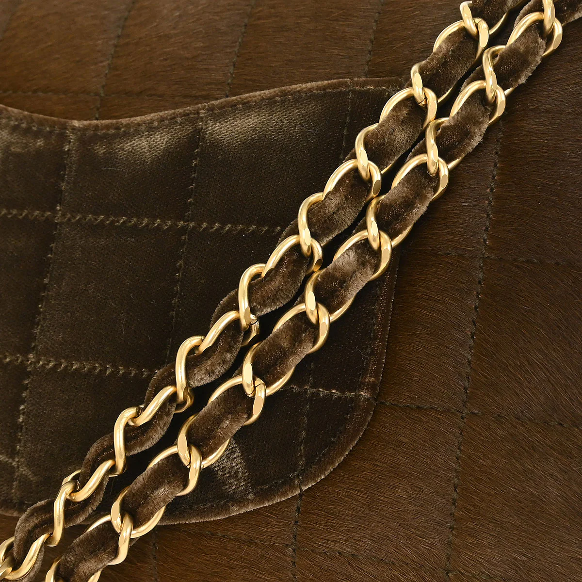 Chanel * 2000-2002 Brown Pony Hair Choco Bar Single Flap Shoulder Bag - Image 5