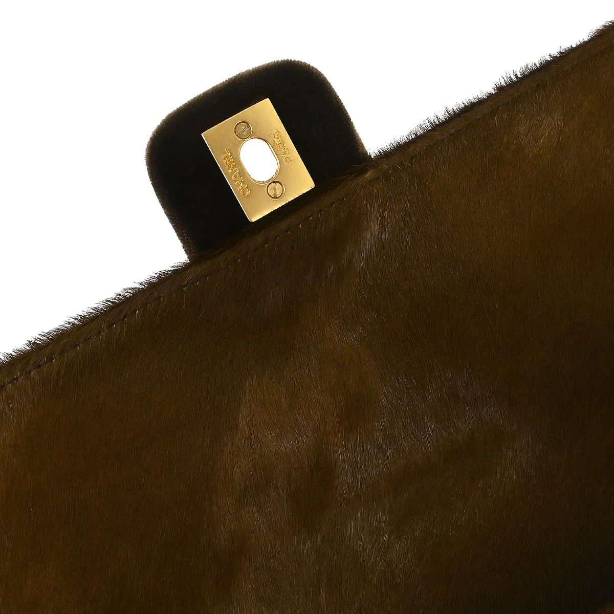 Chanel * 2000-2002 Brown Pony Hair Choco Bar Single Flap Shoulder Bag - Image 7