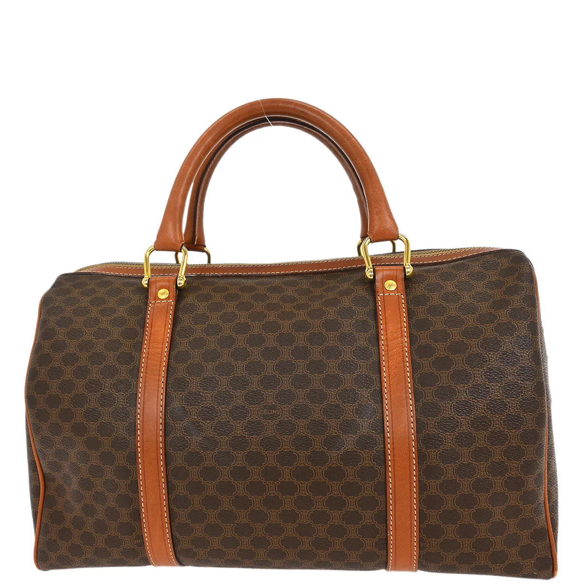 Celine Brown Macadam Duffle Handbag - Image 2