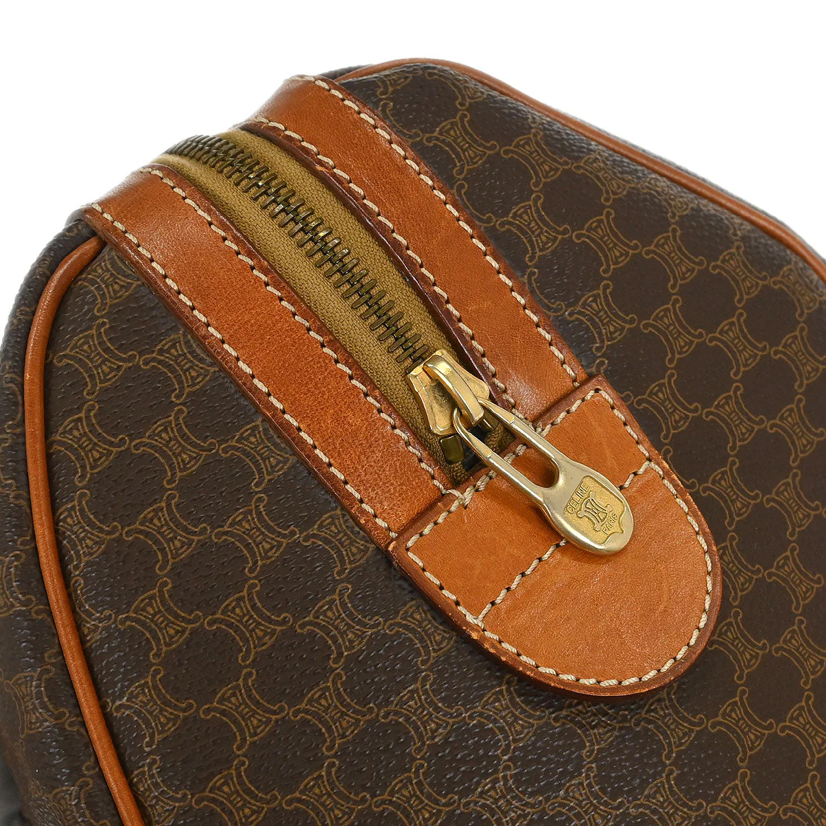 Celine Brown Macadam Duffle Handbag - Image 7