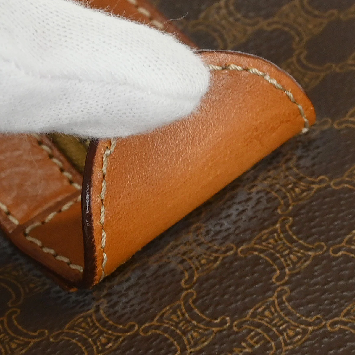 Celine Brown Macadam Duffle Handbag - Image 9