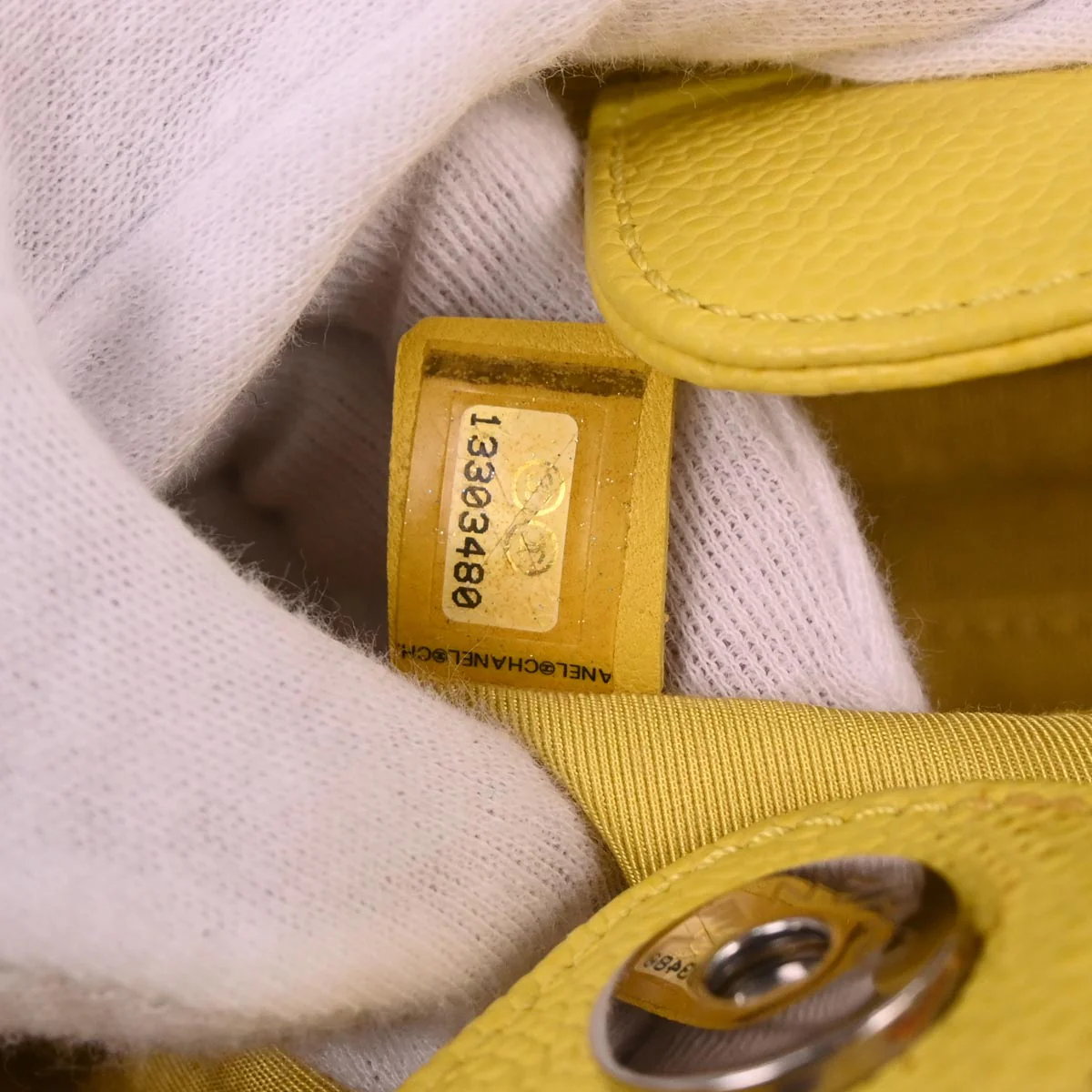 Chanel 2009-2010 Yellow Caviar Petite Shopping Tote PST Chain Handbag - Image 10