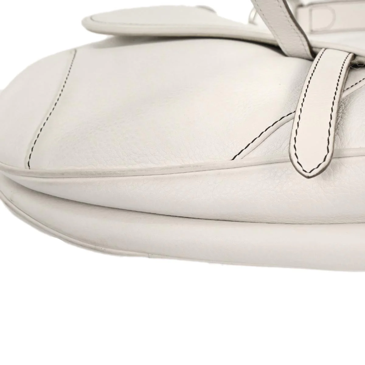 Christian Dior White Leather Saddle Handbag - Image 5