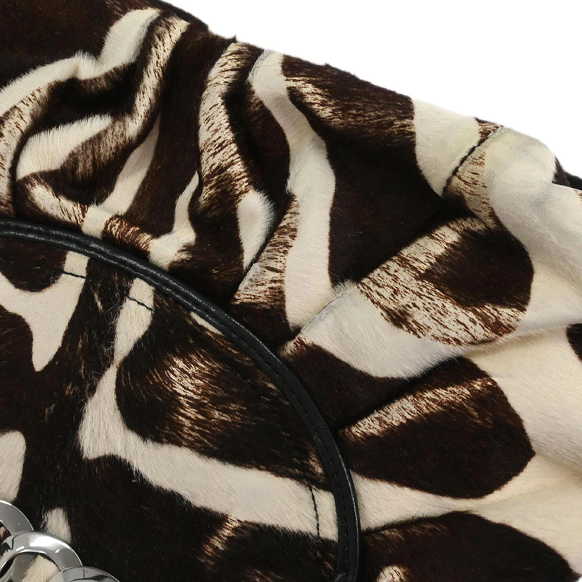 Christian Dior * Brown Pony Hair Zebra Jazzclub Handbag - Image 11