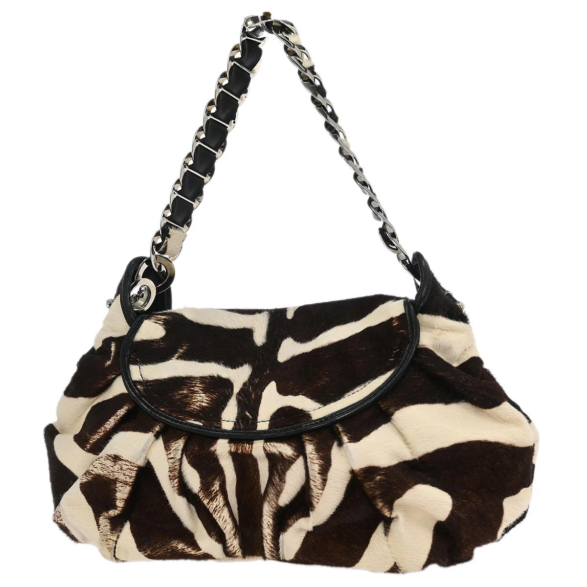 Christian Dior * Brown Pony Hair Zebra Jazzclub Handbag - Image 2