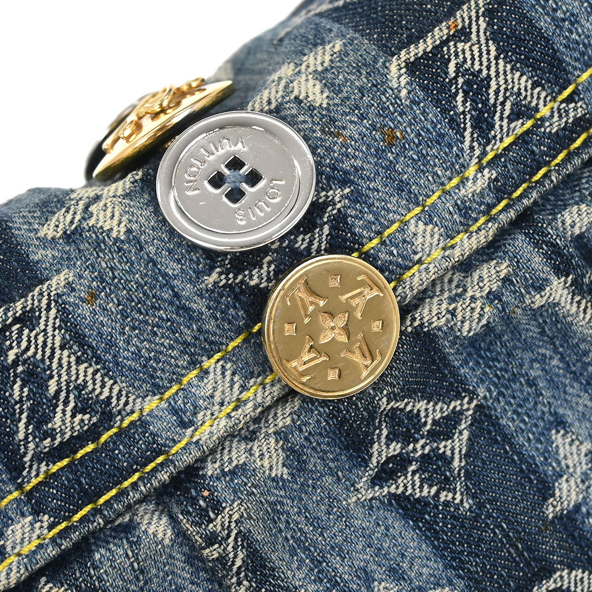 Louis Vuitton Blue Monogram Denim Mini Pleaty Raye Handbag M95332 - Image 6