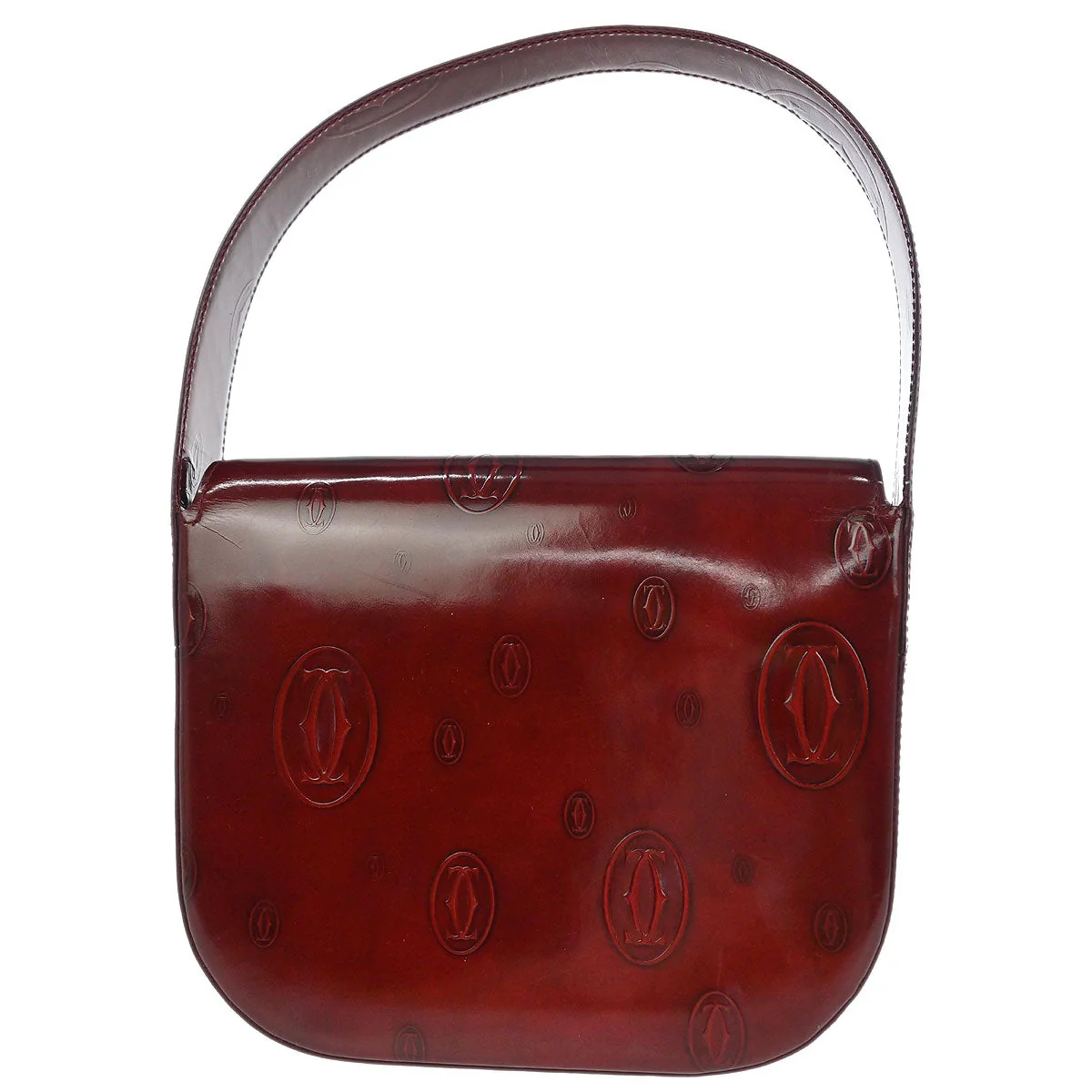 Cartier Bordeaux Patent Leather Happy Birthday Handbag - Image 2