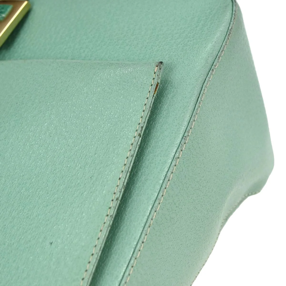 Fendi Emerald Green Leather Mamma Baguette Handbag - Image 4