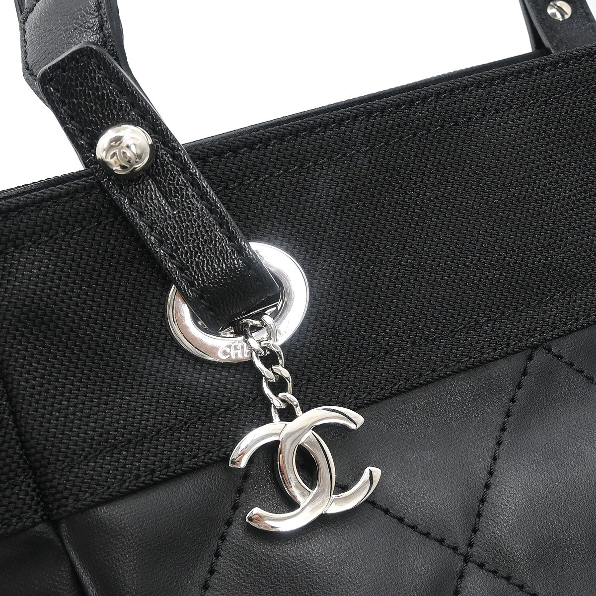 Chanel 2008-2009 Black Calfskin Paris-Biarritz Tote PM Tote Handbag - Image 6