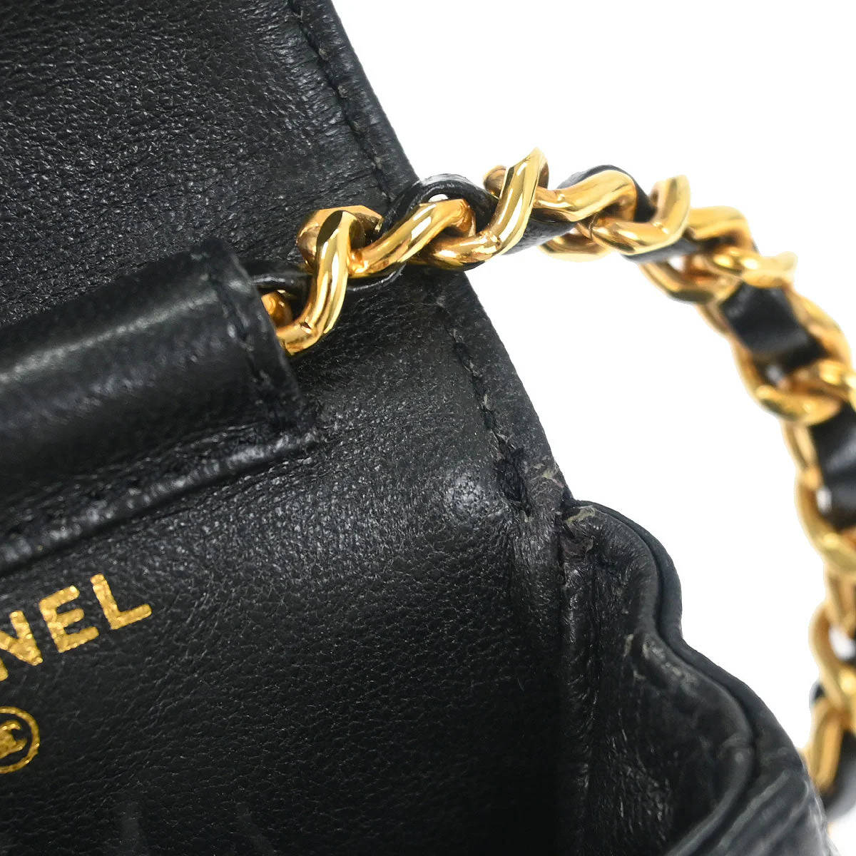 Chanel 1989-1991 Black Lambskin Micro Classic Flap Shoulder Bag Pochette - Image 10
