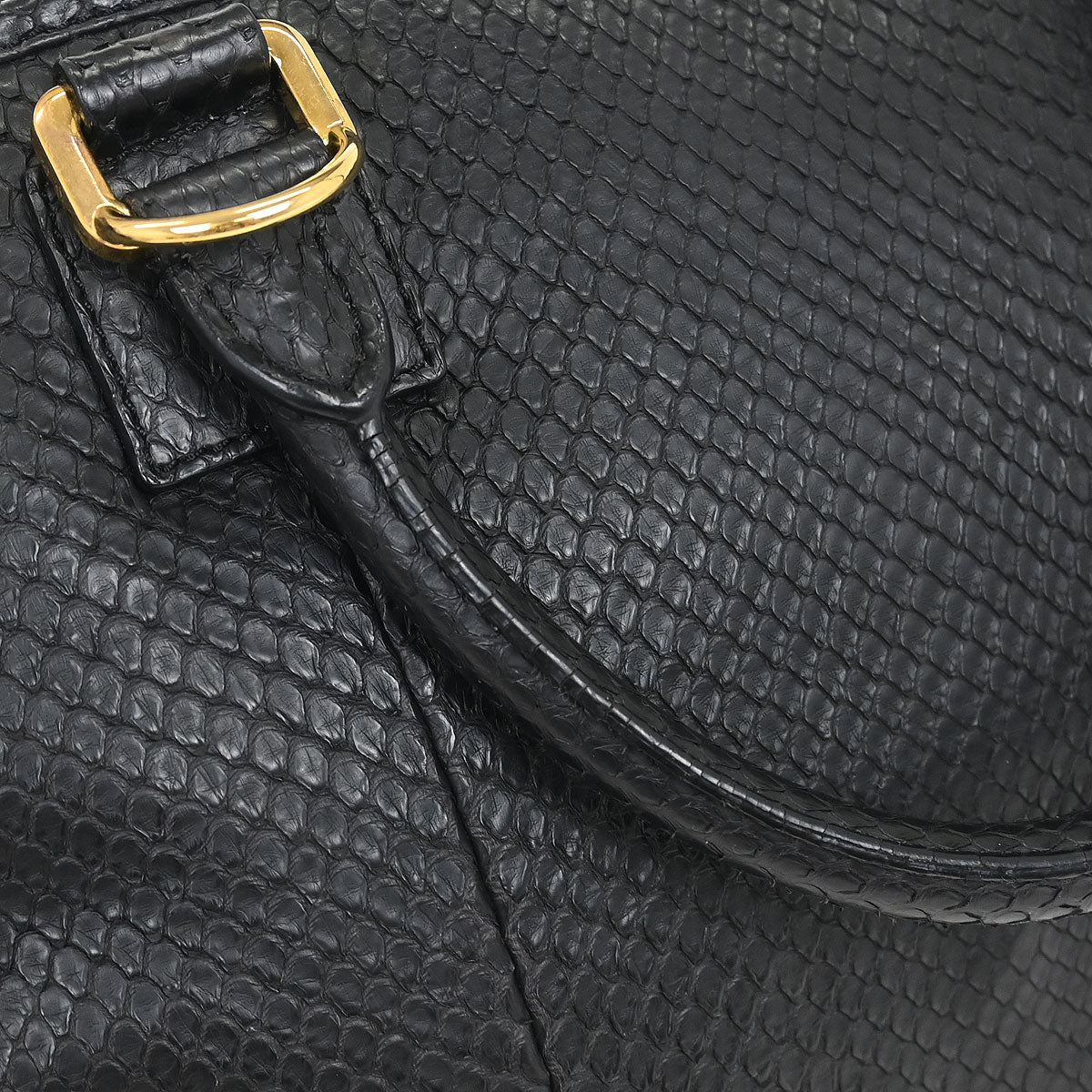 Loewe * Black Python Amazona 36 Handbag - Image 4