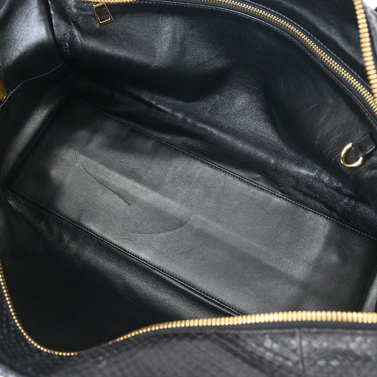 Loewe * Black Python Amazona 36 Handbag - Image 7
