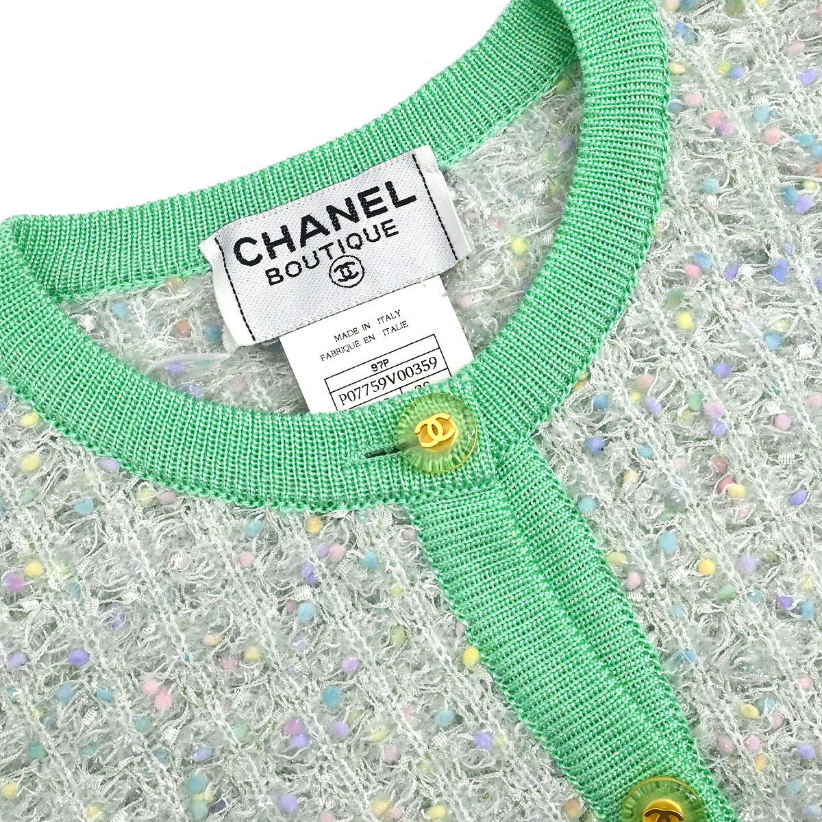 Chanel 1997 Cardigan Green #38 - Image 3