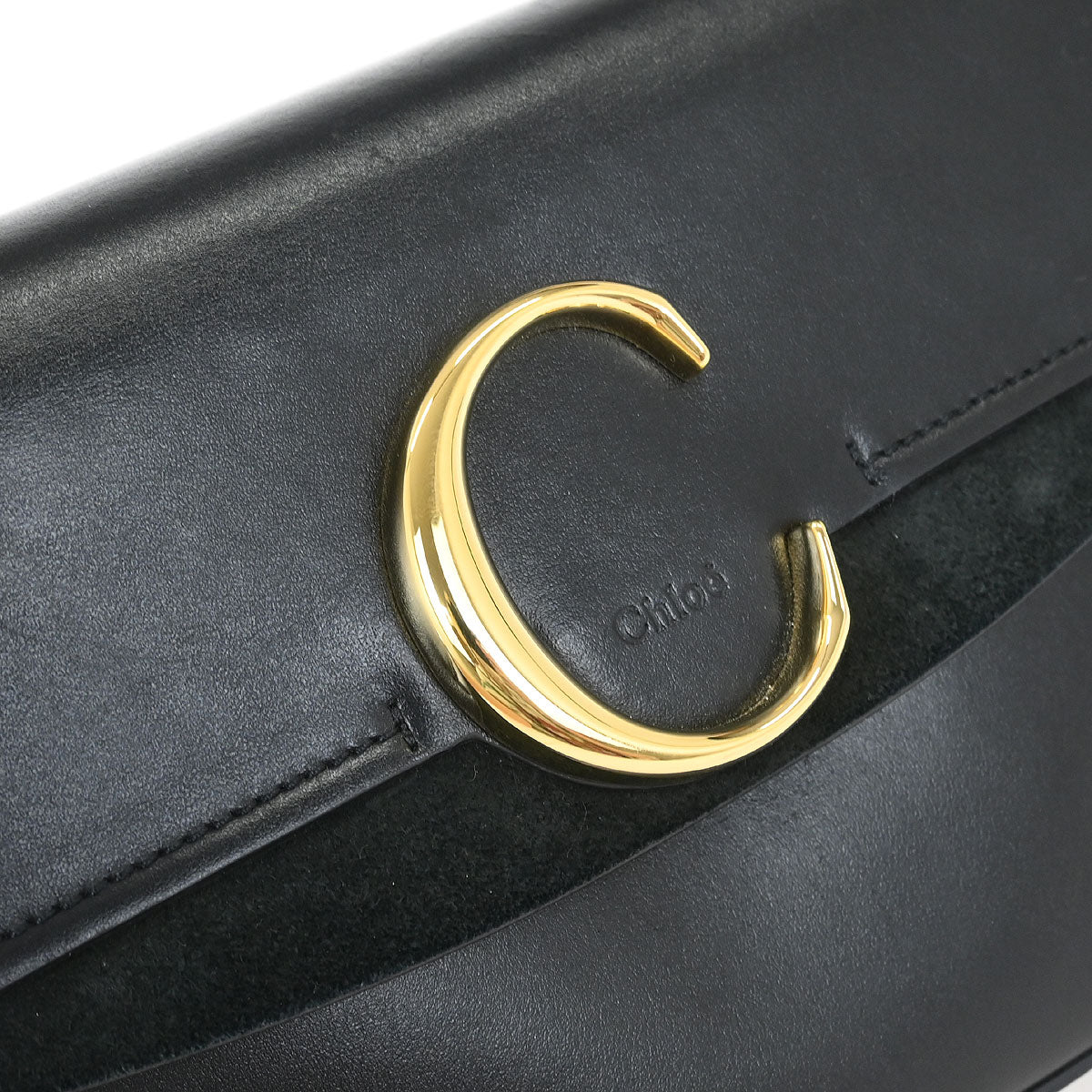 Chloe Black Leather C 2way Shoulder Handbag - Image 4