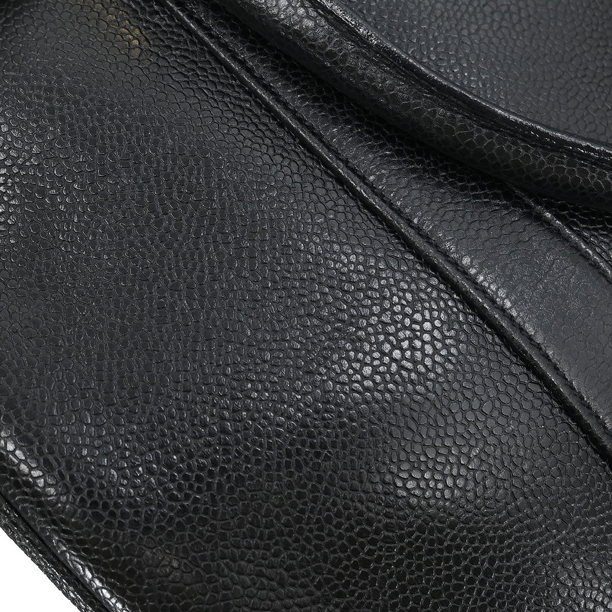 Chanel 1991-1994 Black Caviar 2way Shoulder Duffle Handbag - Image 10