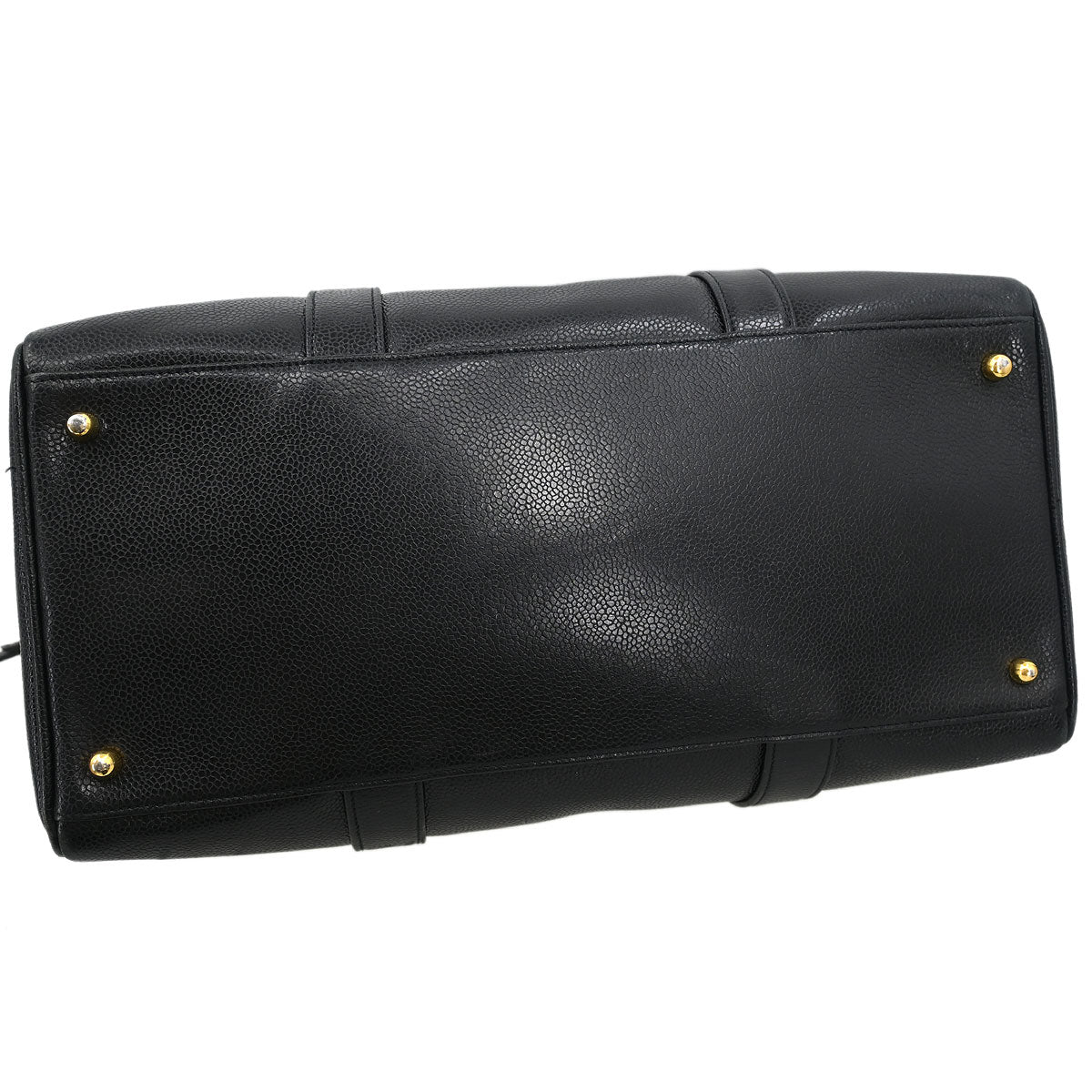 Chanel 1991-1994 Black Caviar 2way Shoulder Duffle Handbag - Image 3