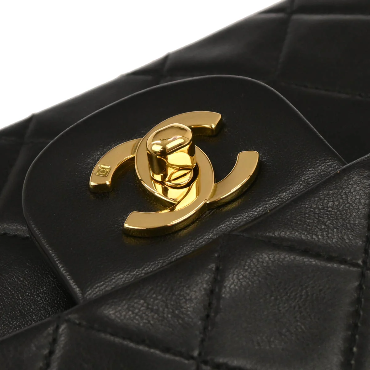 Chanel 1994-1996 Black Lambskin Medium Classic Double Flap Shoulder Bag - Image 5
