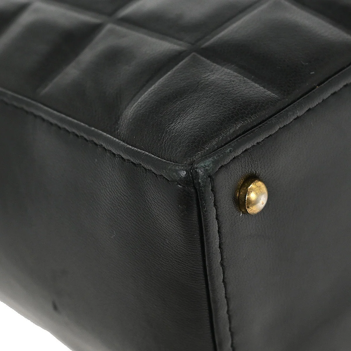Chanel 2002-2003 Black Lambskin Choco Bar Tote Bag - Image 4