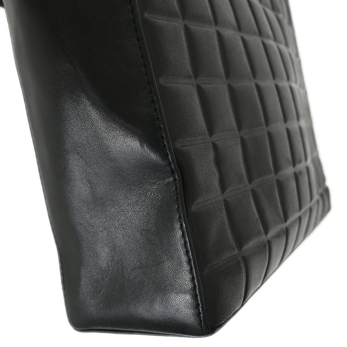 Chanel 2002-2003 Black Lambskin Choco Bar Tote Bag - Image 9