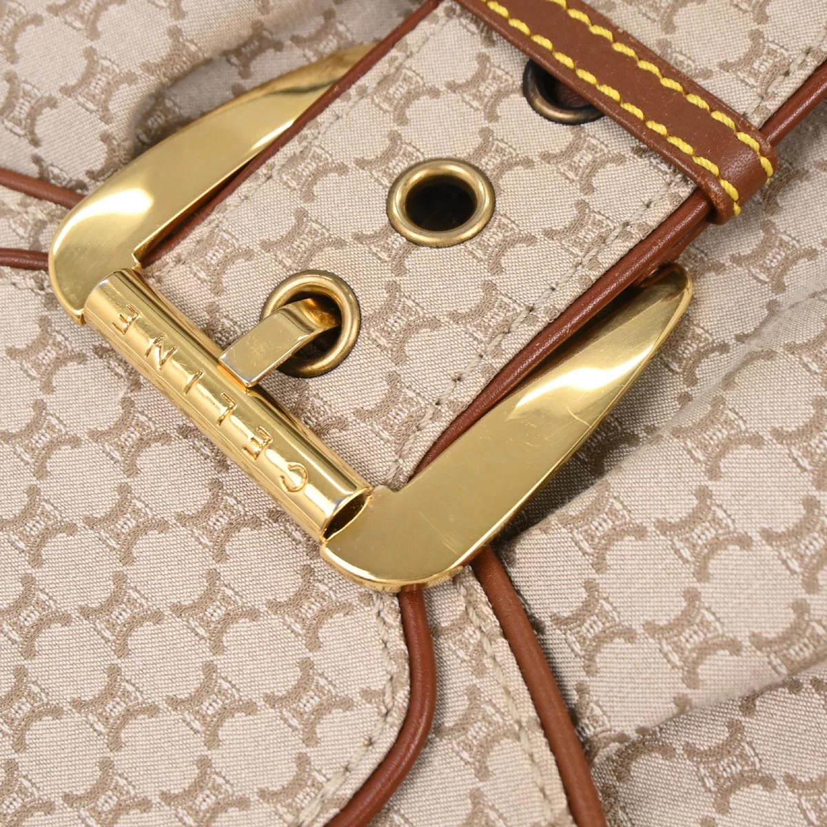 Celine * Beige Canvas Macadam Handbag - Image 3