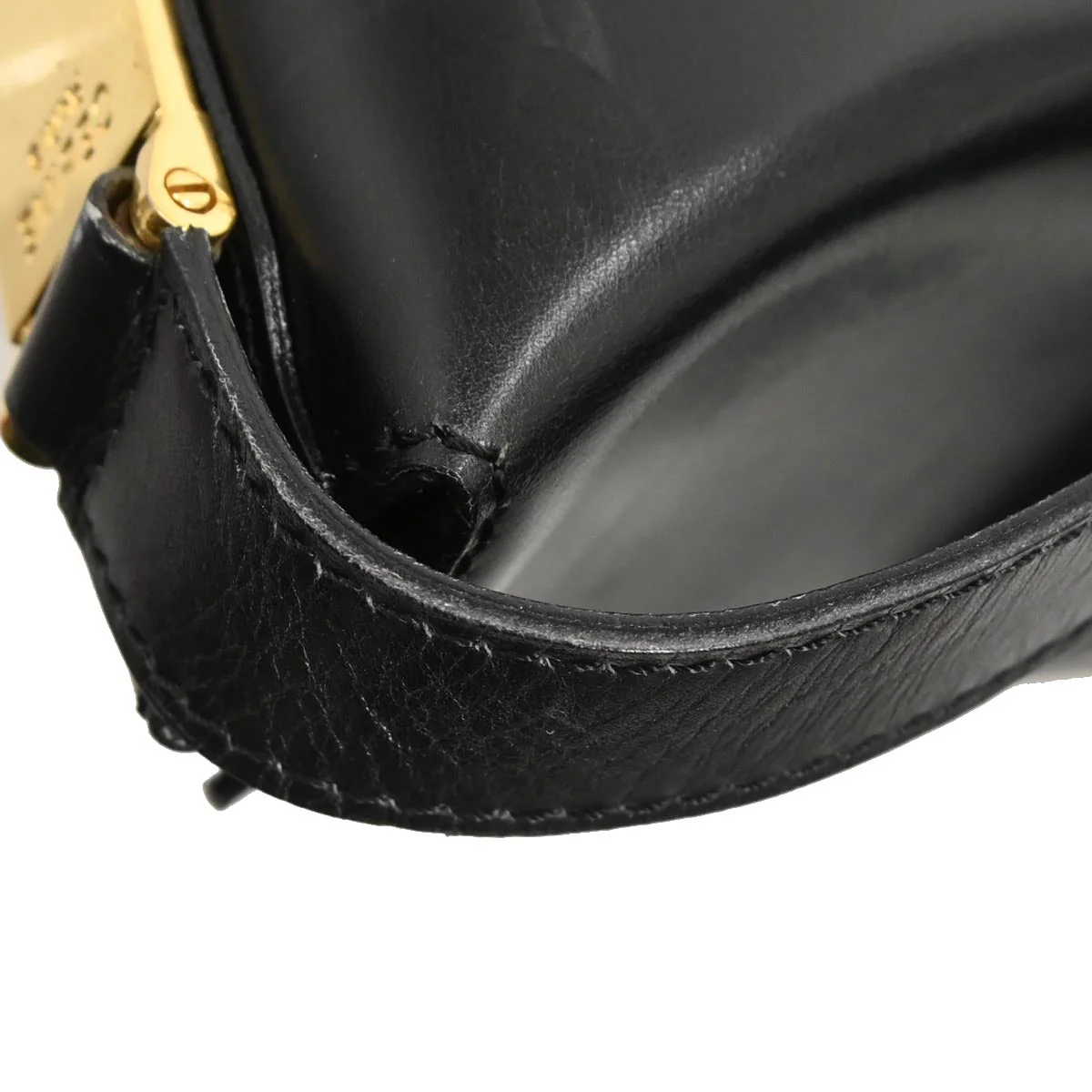 Celine Black Leather Bucket Shoulder Bag - Image 7