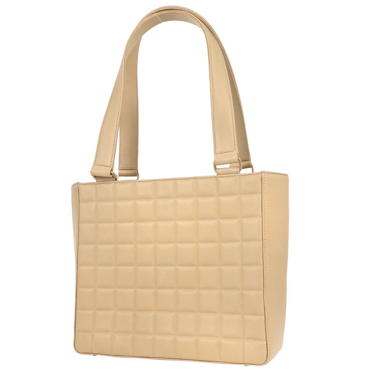 Chanel 2003-2004 Beige Lambskin Choco Bar Tote Bag - Image 2