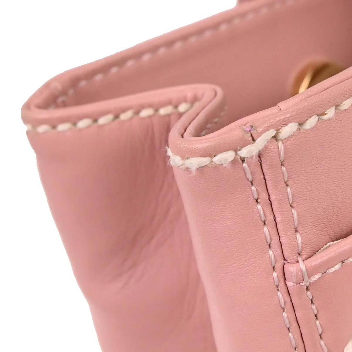 Chanel 2005-2006 Pink Calfskin Wild Stitch Tote Handbag - Image 6