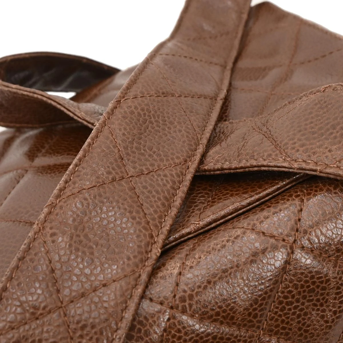 Chanel 1996-1997 Brown Caviar Shoulder Bag - Image 5