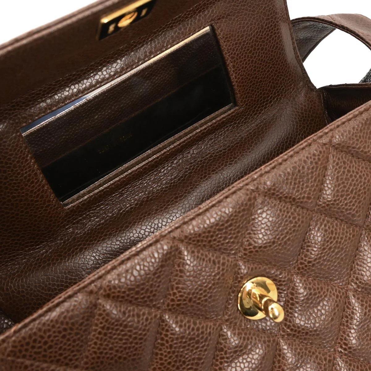 Chanel 1996-1997 Brown Caviar Shoulder Bag - Image 6