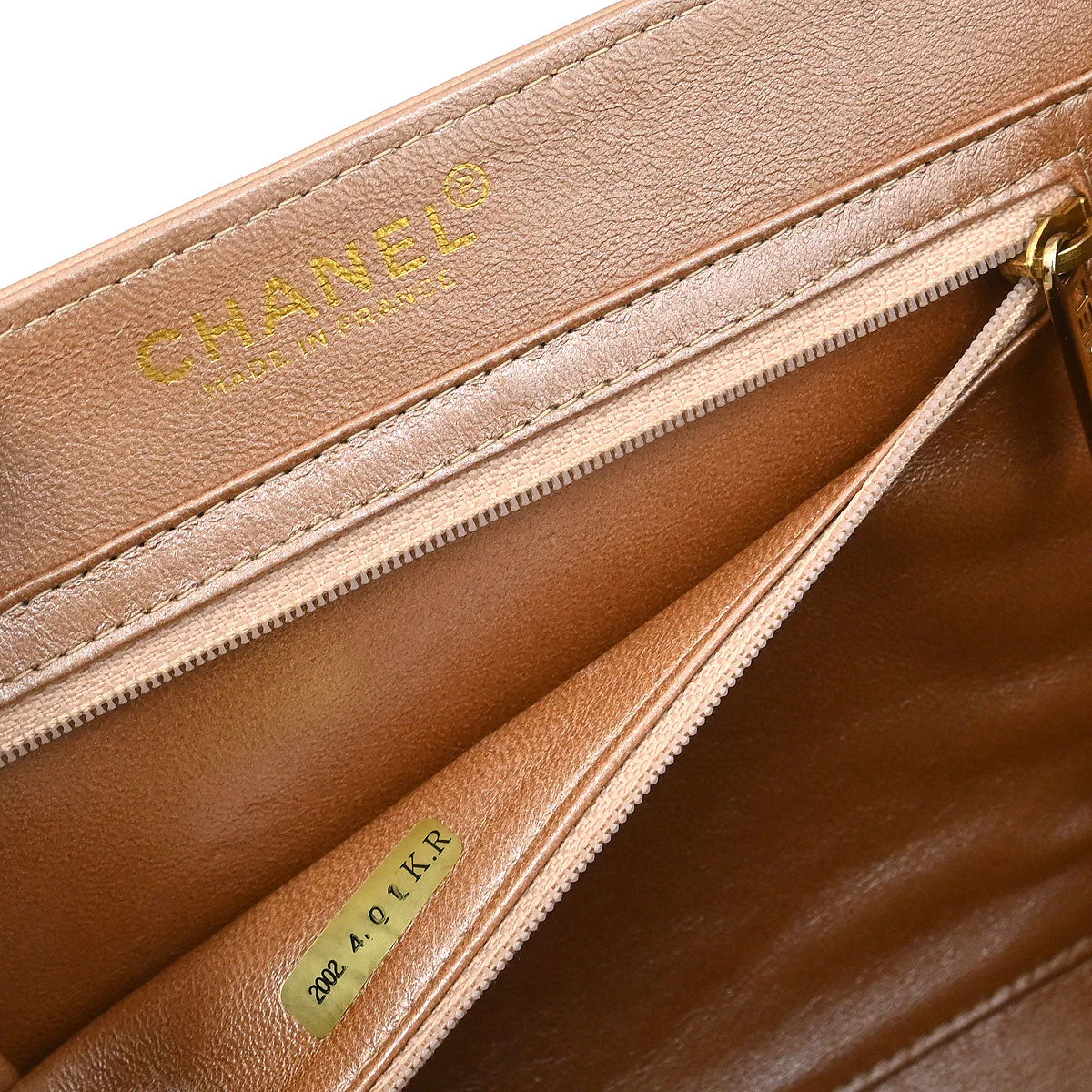 Chanel 2002-2003 Pink Gold Lambskin Choco Bar Mademoiselle Lock Shoulder Bag - Image 10
