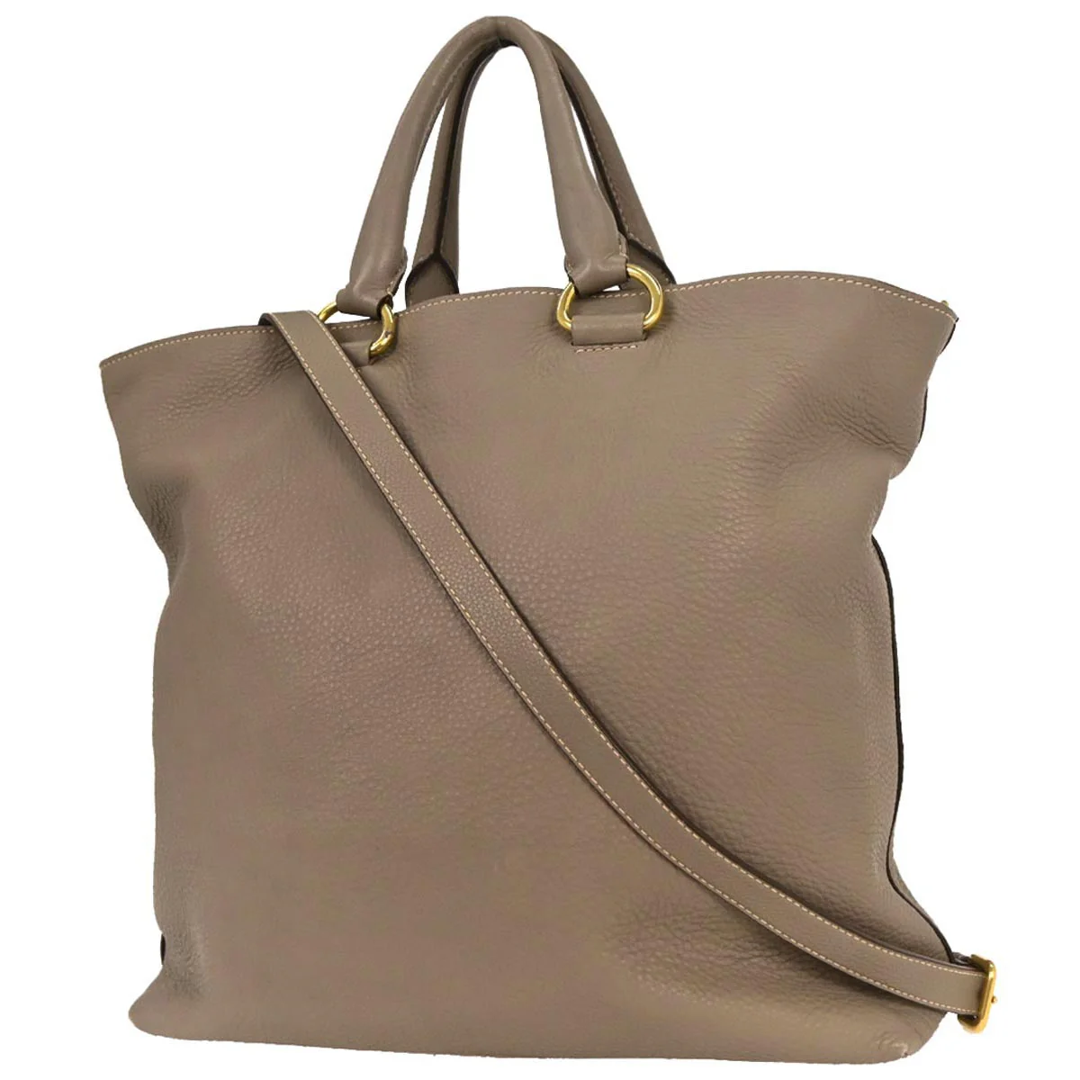 Prada * Brown Leather Tote 2way Shoulder Handbag - Image 2