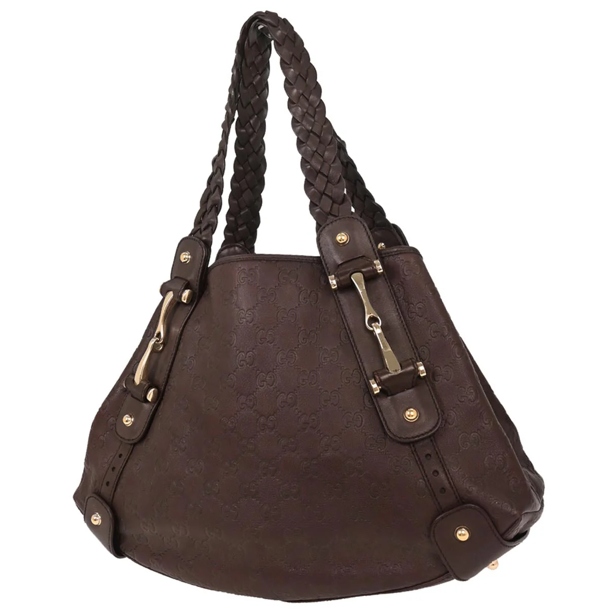 Gucci Brown Guccissima Leather Horsebit Hobo Handbag - Image 2