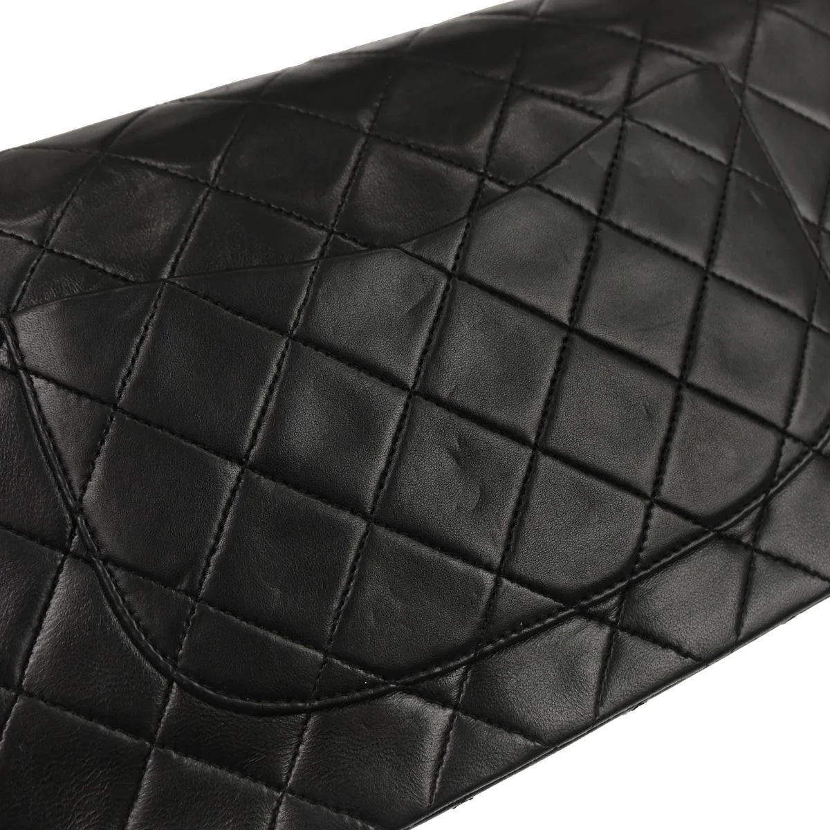 Chanel Black Lambskin Medium Classic Double Flap Shoulder Bag - Image 4