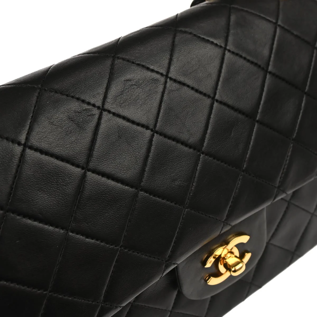 Chanel Black Lambskin Medium Classic Double Flap Shoulder Bag - Image 6